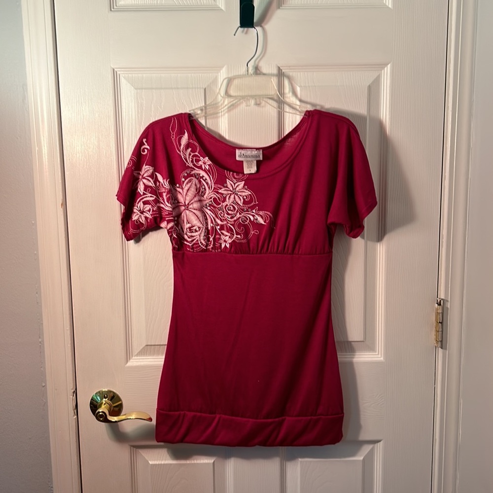 Oh!mamma Purple Flowered T-Shirt